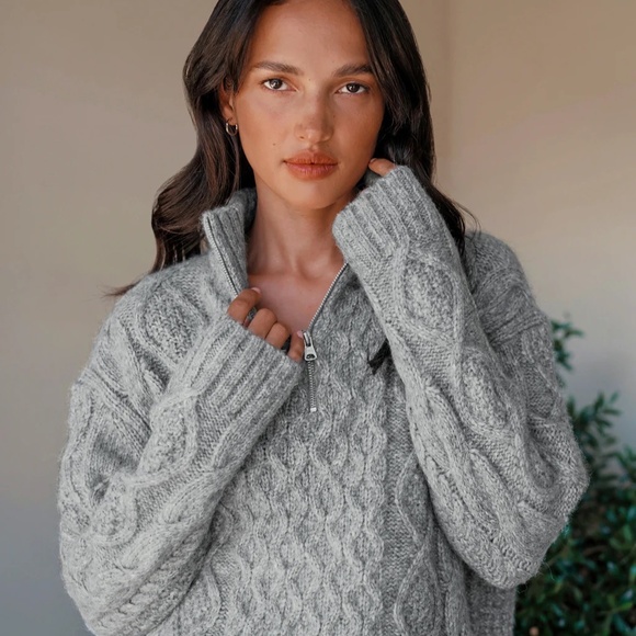 Jenni Kayne Sweaters - Jenni Kayne | Cable Half Zip